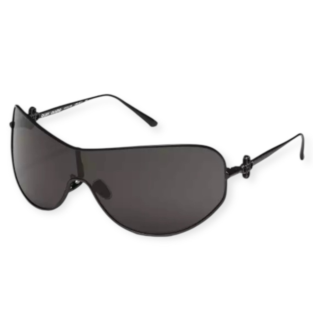 QUAY x GUIZIO Balance Sunglasses Matte Black Metal Frame Dark Smoke Lens NWT - Picture 3 of 11